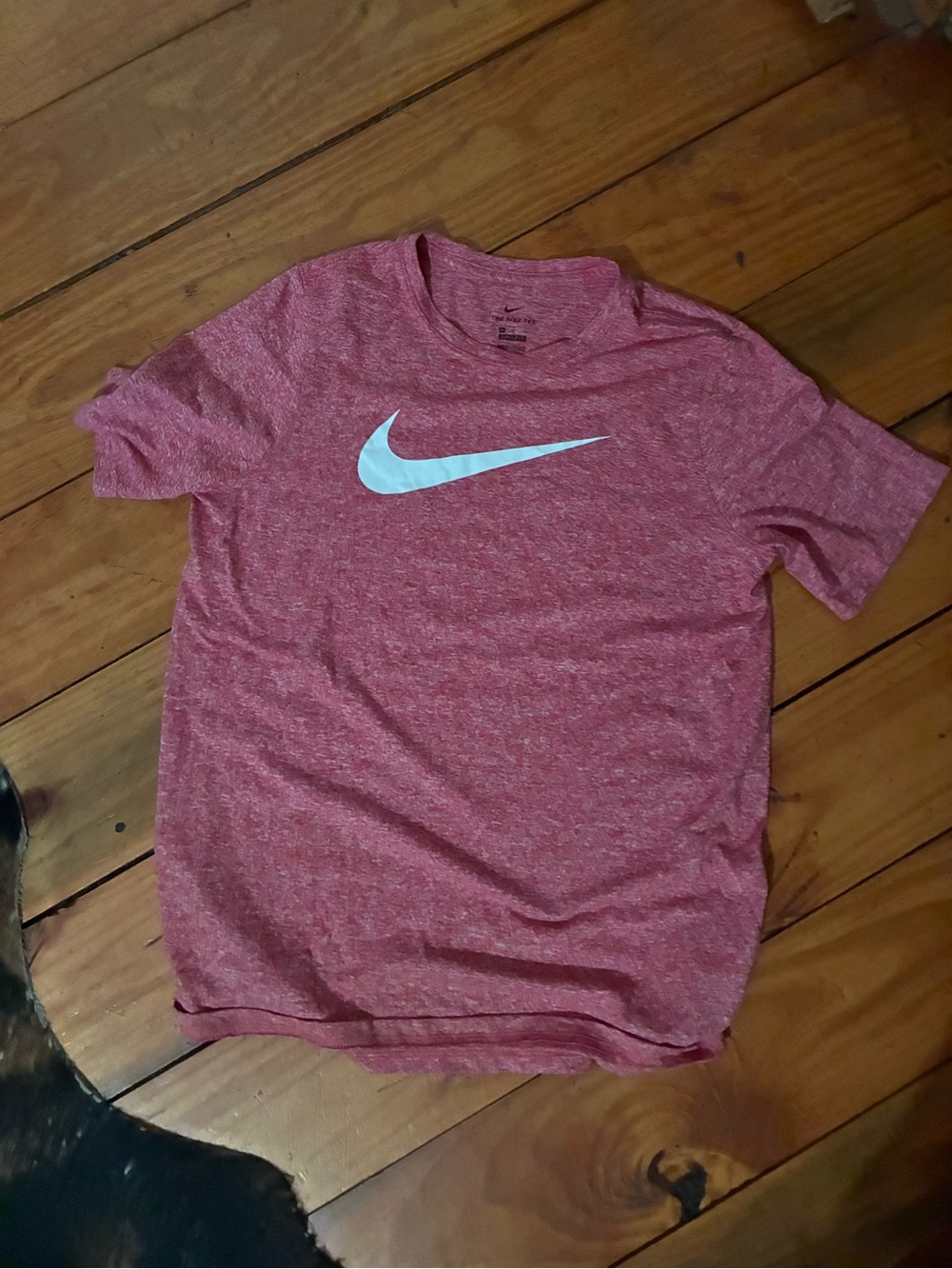 Nike Red Heather T-Shirt with White Swoosh